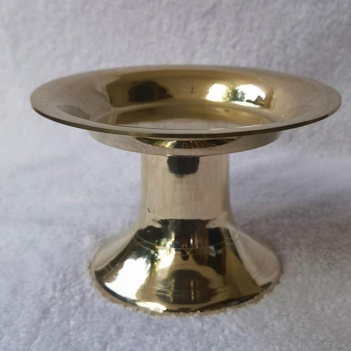 Nampan Bulat Polos Kuningan diameter 17cm B-319