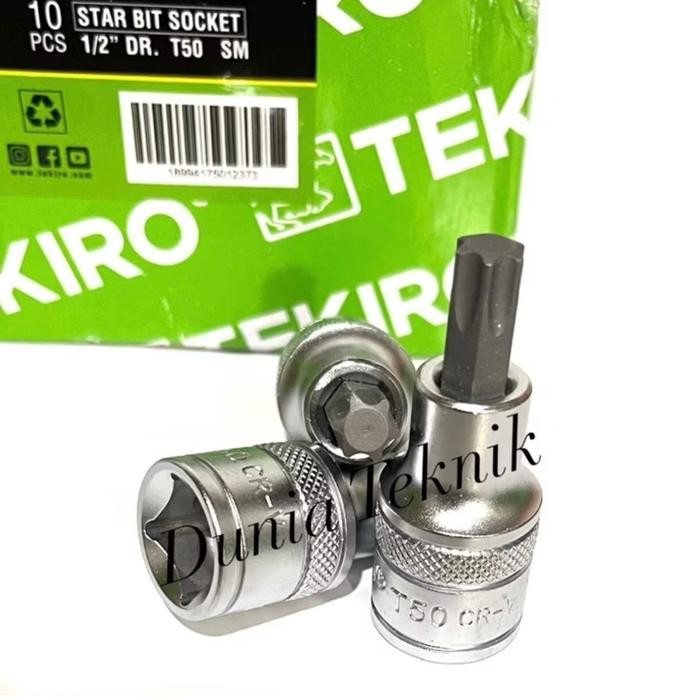 TEKIRO Star Bit Socket T50 Mata Sok Bintang T50 Mata Kunci Sock Bintang T50 1/2 Mata Shock Bintang