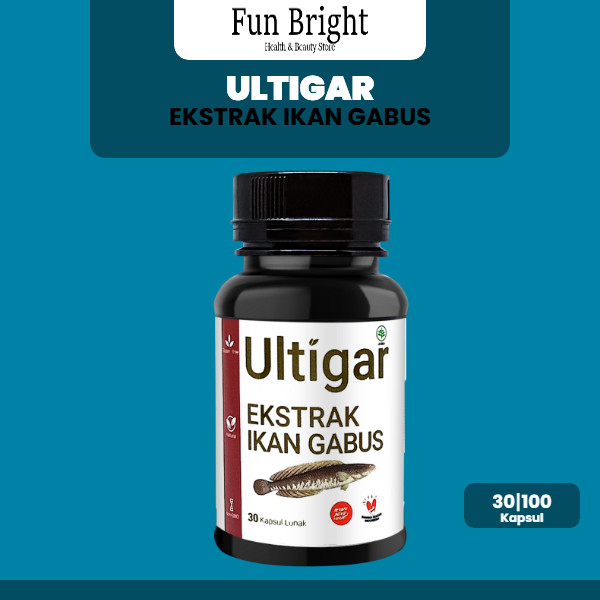 Ultigar Ekstrak Ikan Gabus Suplemen Makanan BPOM & Halal - Mendukung Penyembuhan Luka dalam dan Luka
