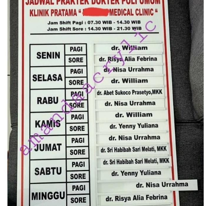 

Acric Papan Nama Dokter 60x90cm
