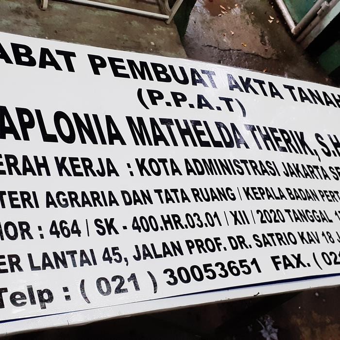 

Plang nama notaris ppat advokat lainnya Aluminium Kantor Papan