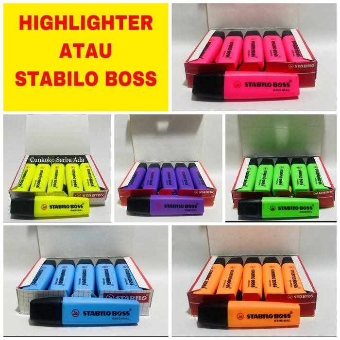 

HIGHLIGHTER / STABILO BOSS ORIGINAL / 1 BOX ISI 10 PCS
