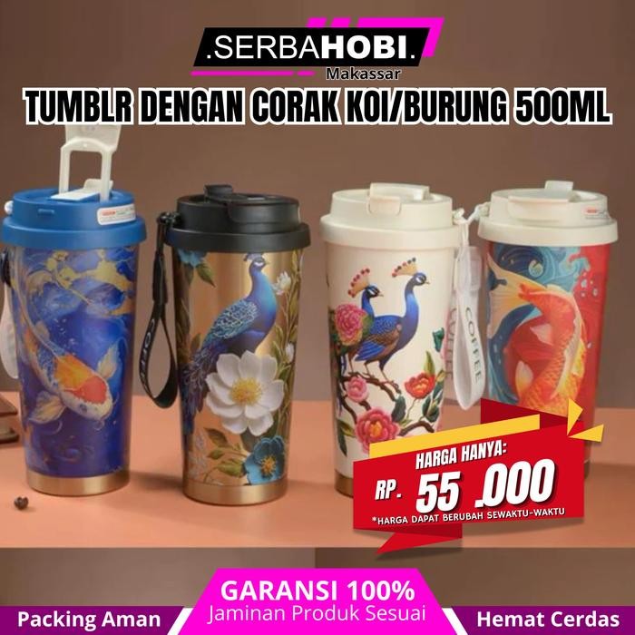 ((((()paling dicari] Tumbler Coffee Mug Stainless Steel dengan Tali 500ml / tumbler stainless /