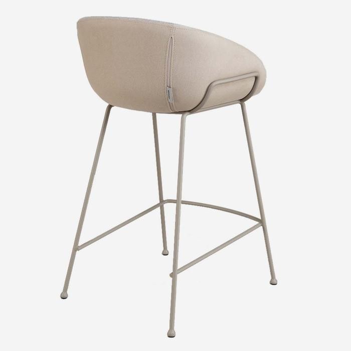 Mirai Kursi Bar Kafe Resto Dapur Bar Stool Upholstery Ivory Putih 65Cm