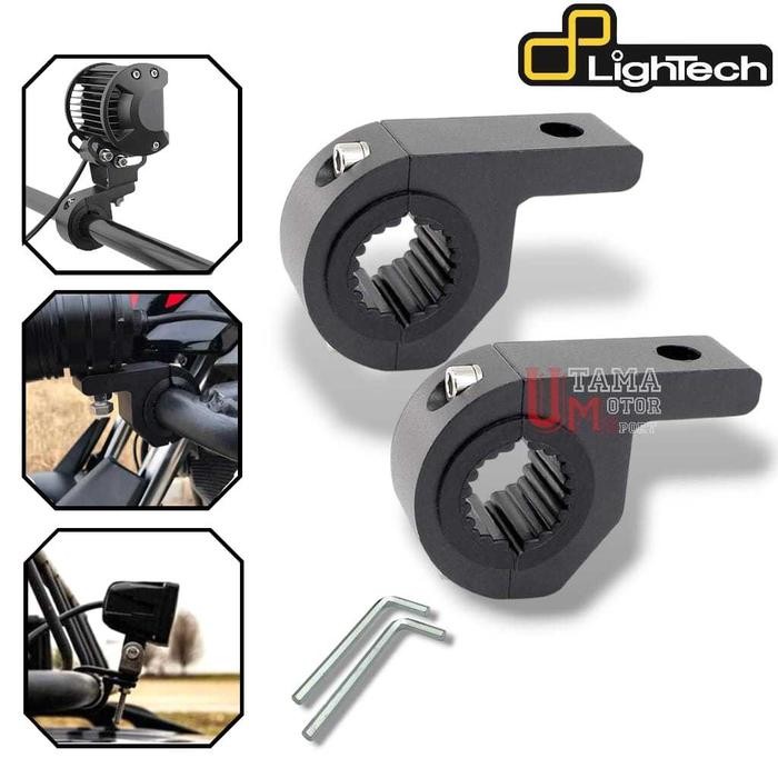 READY LIGHTECH BREKET LAMPU TEMBAK STANG MOTOR CRASHBAR DUDUKAN LAMPU SOROT BRACKET