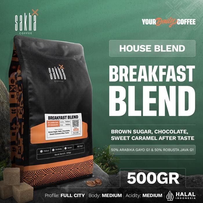 

Kopi Gold Espresso Breakfast Blend Coffee Bean 500Gr Biji Bubuk Coffe