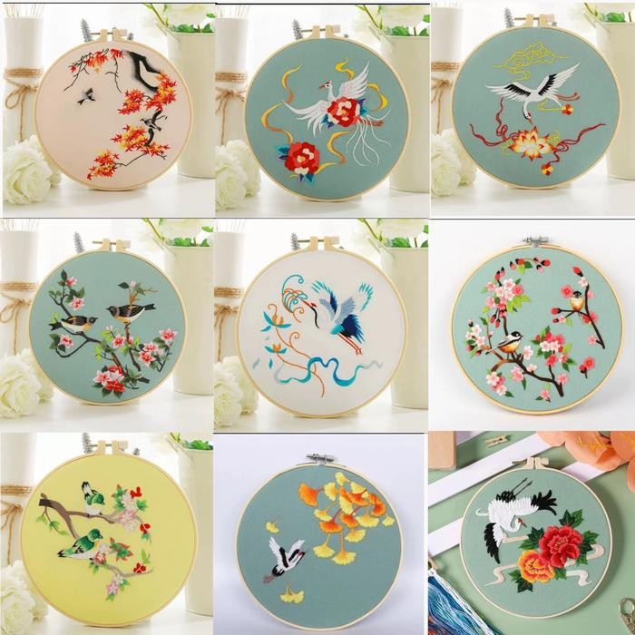 

DIY kit set sulam jahit paket embroidery ring sewing hoops clear M01