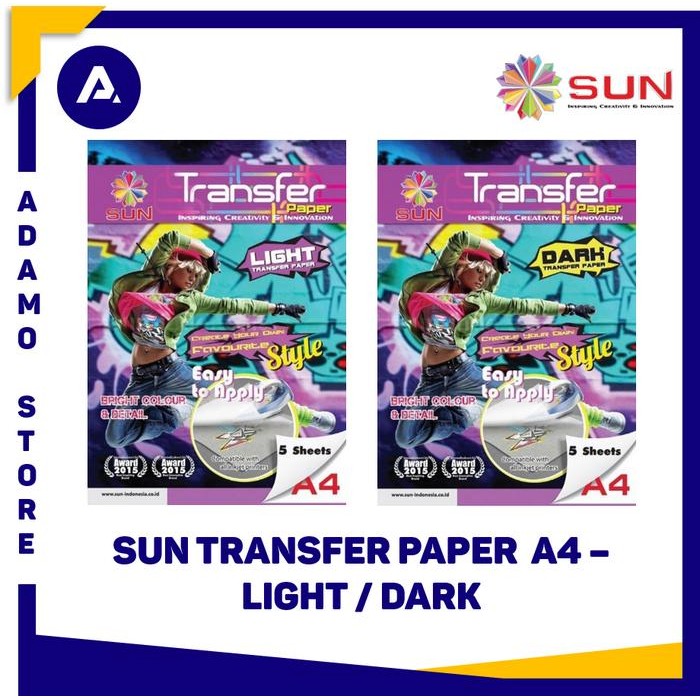 

Kertas Transfer Sun Transfer Paper Light / Dark Next Generation A4