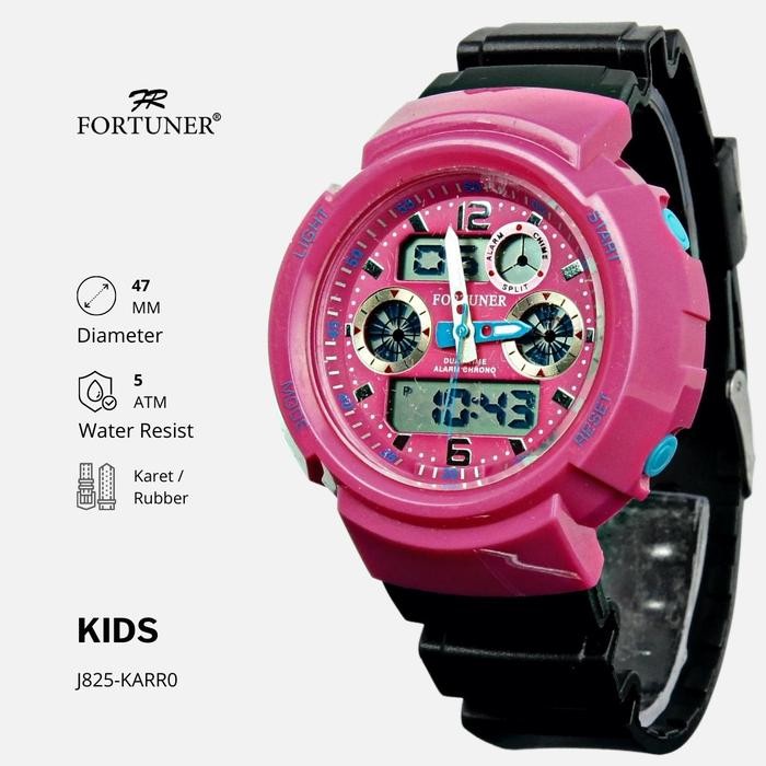 Fortuner Jam Tangan Anak Dual Time Karet Tahan Air Abisha Watch