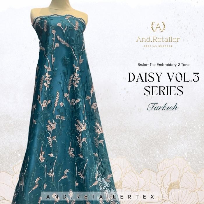 

Bahan Kain Kebaya Mewah Brokat Tile 2tone Embroidery Daisy Series Vol.3 Harga Setengah Meter