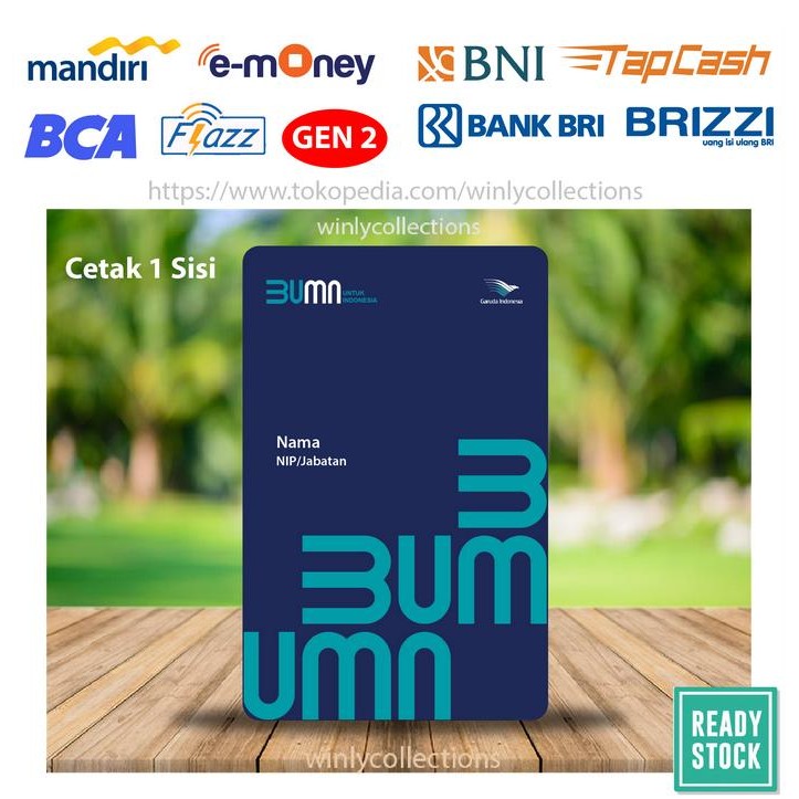 Emoney Etoll MANDIRI BCA BNI BRI ID CARD GARUDA Custom Idcard - 1 SISI