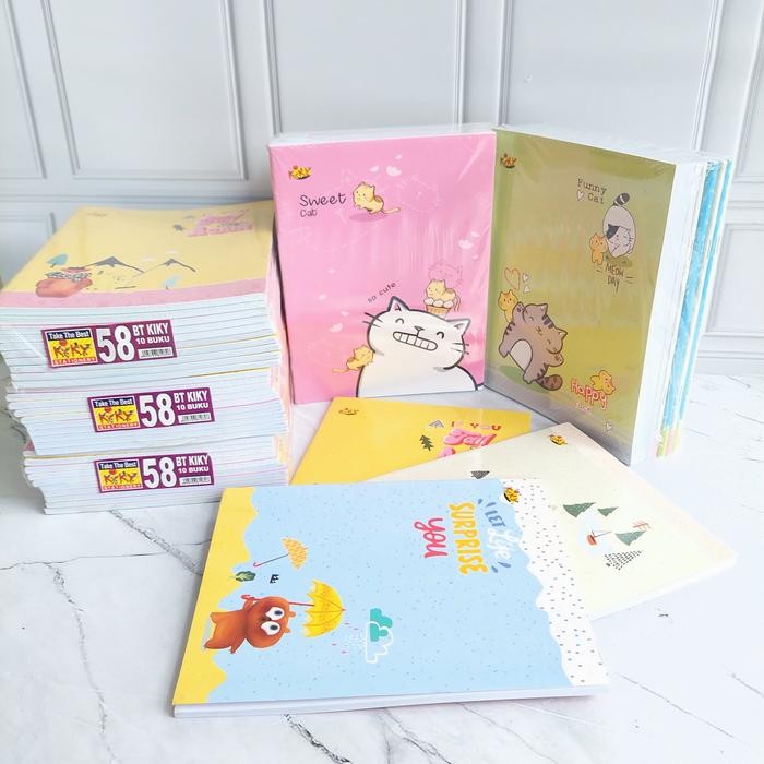 

Buku KIKY Isi 58 Lembar Buku Tulis Karakter Lucu