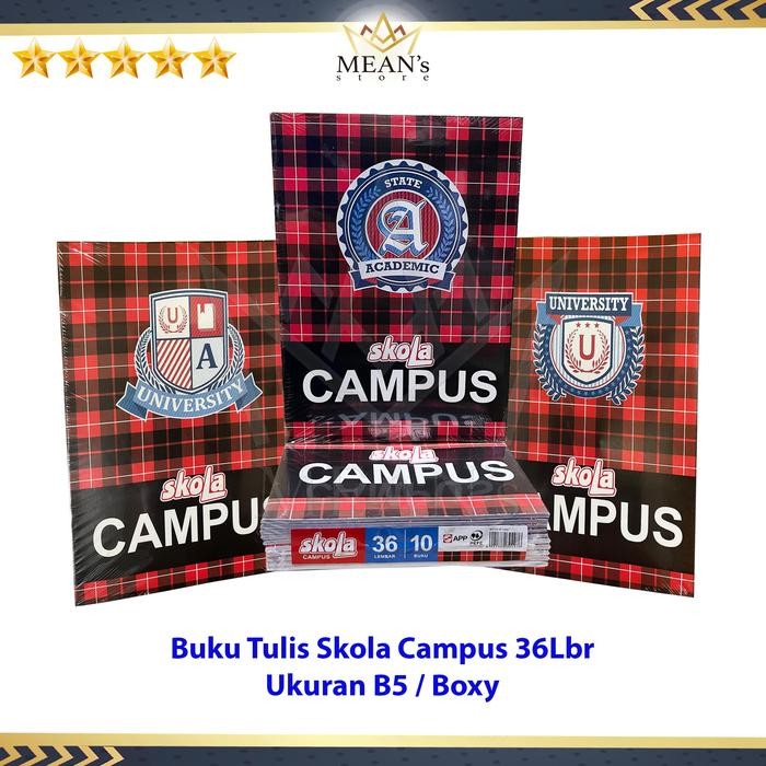 

Buku Tulis Skola Campus 36 Lembar Ukuran B5 / Boxy Per Pack Isi 10 Buku