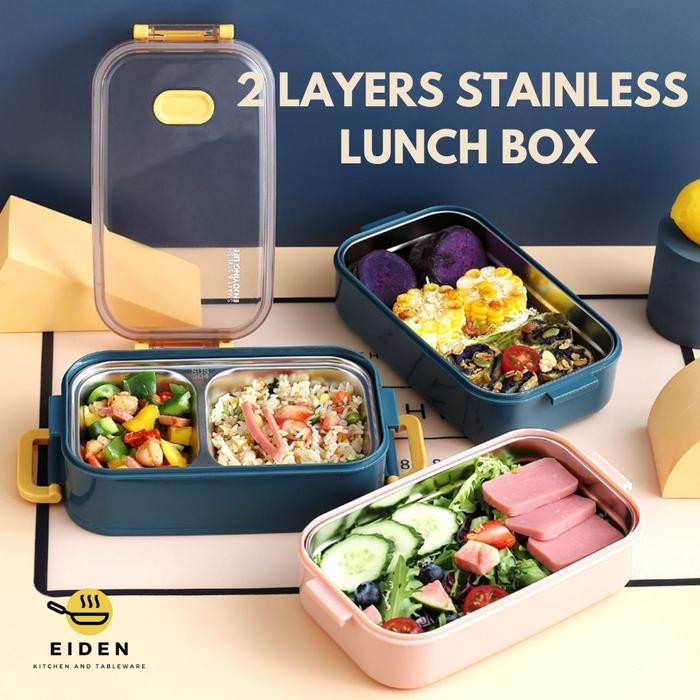 Lunch Box Tingkat/ Lunch Box Stainless 2 layer/ Lunch Box Stainless