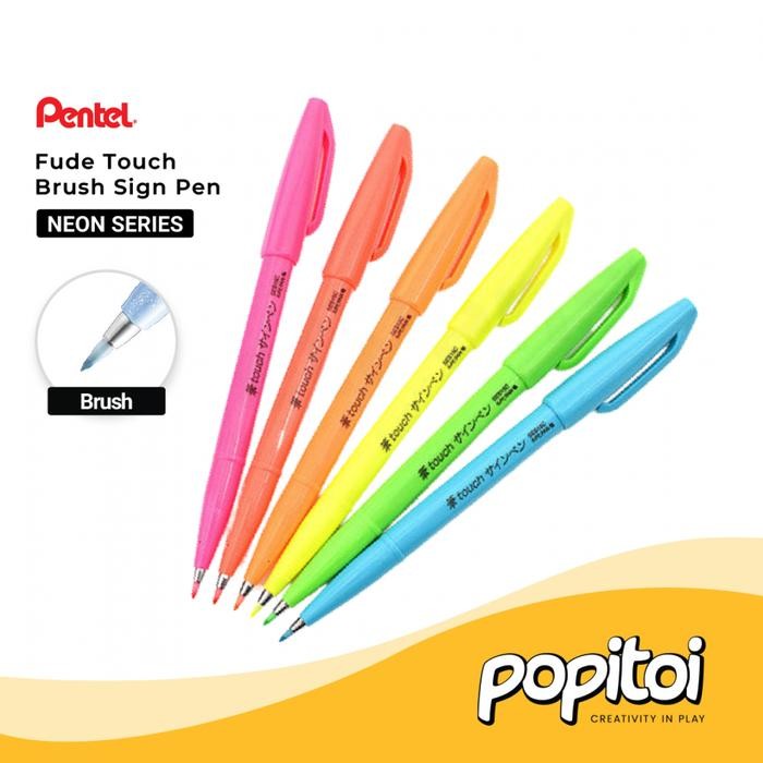 

Pentel Touch Brush Pen FLUORESCENT Warna Spidol Marker Kaligrafi
