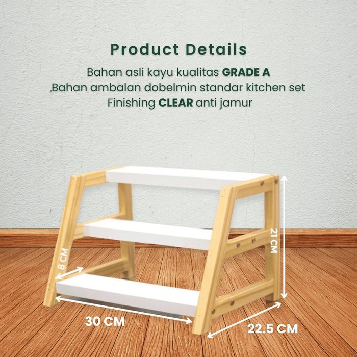 Tama Living Rak Kayu Jar Bumbu Dapur Aesthetic Rak Bumbu Dapur Estetik Rak Kayu Susun Tatakan