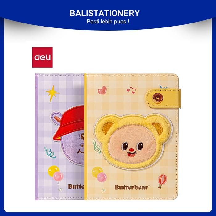 

Buku Notes A5 Deli X Butterbear HY218 + kancing 96 sheet 70 gsm Paper Stationery