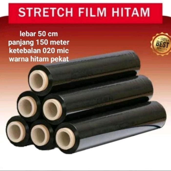 

STRETCH FILM HITAM PLASTIK WRAPPING BUNGKUS PACKAGING KEMASAN PENGAMAN KODE 1088
