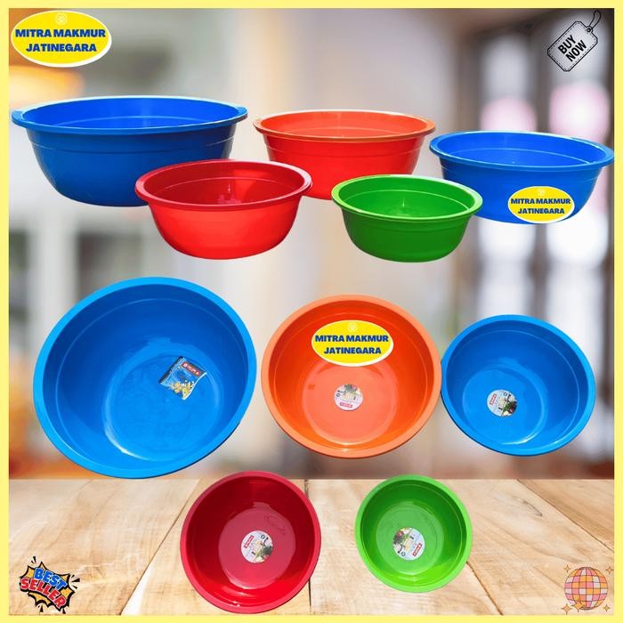 BASKOM PLASTIK TEBAL NO 10 12 14 16 20 LION STAR / BASIN / WADAH ADONAN PLASTIK FOOD GRADE *