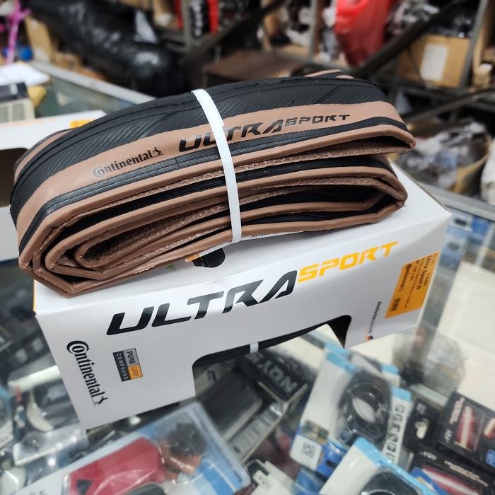 CONTINENTAL 700 X 28C Ultra Sport III Black/Brown Kevlar - BAN LUAR SEPEDA ROADBIKE CONTINENTAL