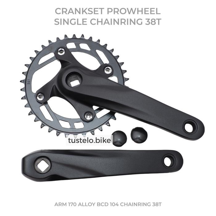 Crankset Prowheel Single Chainring 34T 36T 38T BCD 104 Crank MTB Gravel Vintage Commuter