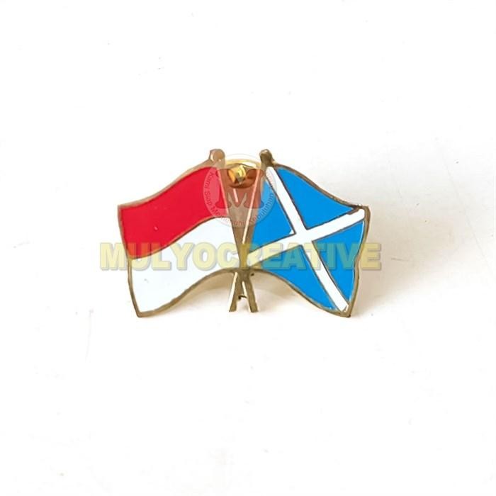 

Pin Cross Flag Indonesia Skotlandia Pin Bendera Persahabatan PREMIUM