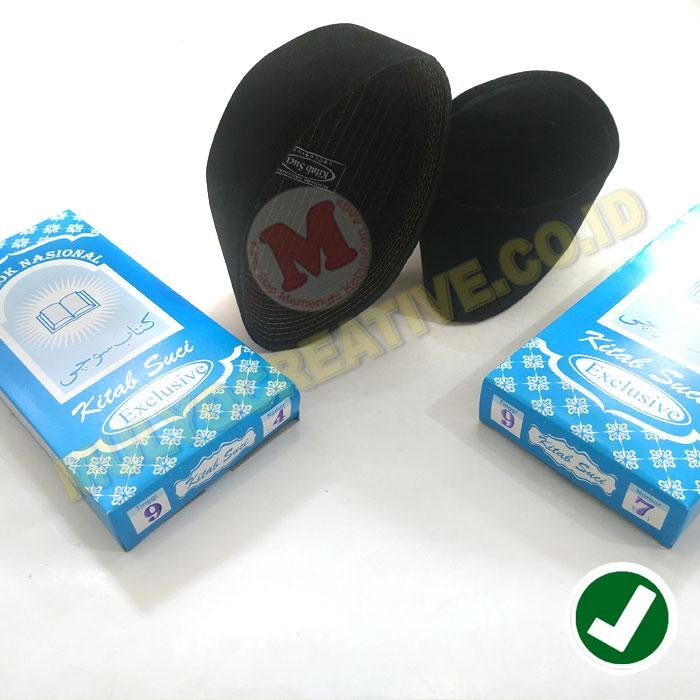 

Peci Hitam - Kopyah Hitam Polos - Songkok Nasional Kitab Suci All Size PREMIUM