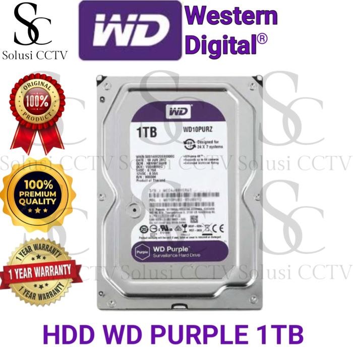 Hardisk 1Tb Wd Purple Surveilance / Khusus Cctv / Hdd 1 Tera