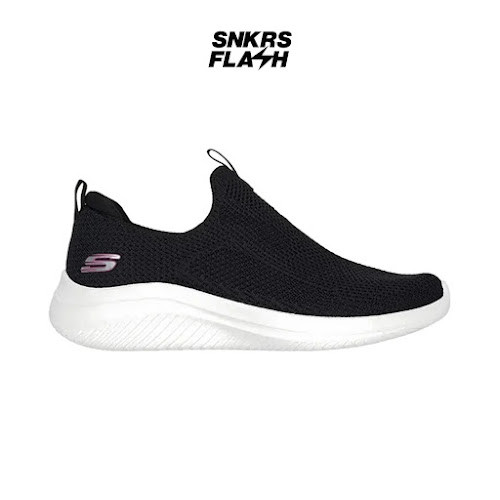 SKECHERS SPORT ULTRA FLEX 3 BLACK WHITE Sepatu Casual Wanita