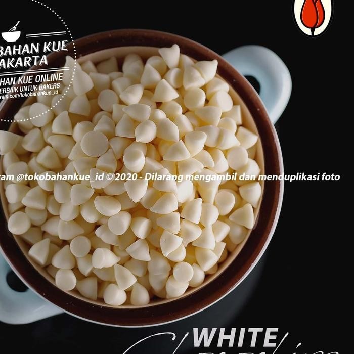 

NEW! TULIP CHIP WHITE 500GR CHOCOLATE COMPOUND COKELAT CHIPS PUTIH CHOCOCHIPS BUTIR COKLAT TOPPING