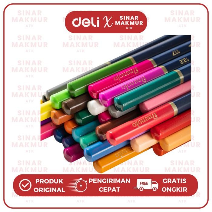 

Premium Watercolor Pencil/Pensil Warna High Grade 36 Warna Leads Gratis Kuas Deli Finenolo Ec129-36