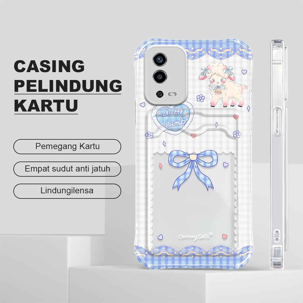 Casing Tempat Kartu Lucu Hp For OPPO A55 4G Phone Case Softcase Soft Kesing Card Holder Portable Pho