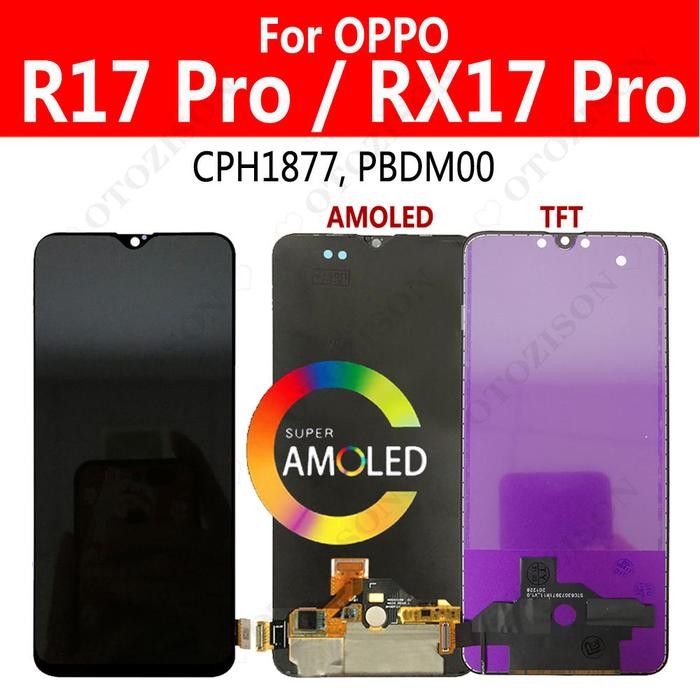 Super AMOLED RX17 Pro Display For OPPO R17 Pro LCD CPH1877 PBDM00 LCD Screen Touch Sensor Digitizer 