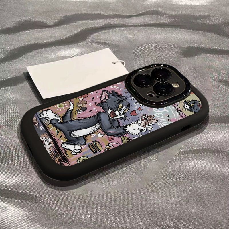 Tali Warna Kartun Creative Tom Dan Jerry Case Hp Xiaomi 13T Pro X6 Pro M6 Pro C65 14T X7 Pro X3 Pro 