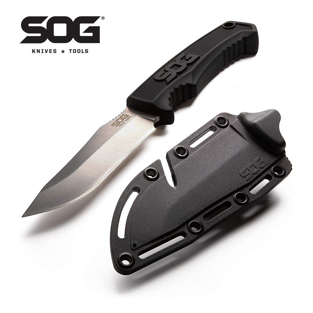 SOG Survival Field Knife Fixed Blades Hunting knives with case Outdoor Camping and Bushcraft Utility