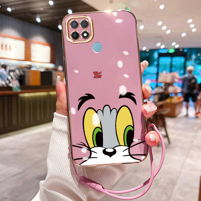 Casing Hp Untuk OPPO A15 A15s A35 Case Casing Mata Kucing HP Cesing Silikon Softcase disepuh tali Ka