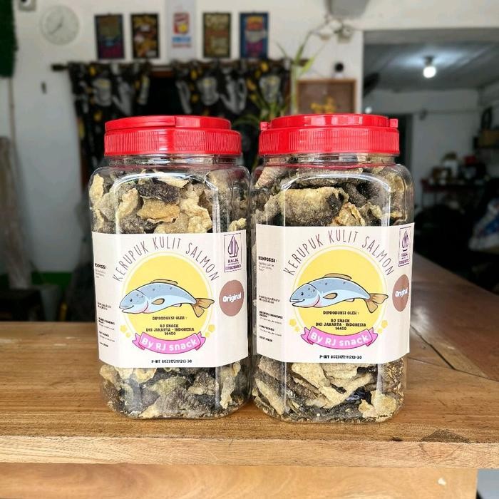 

Duo Jumbo Original 220Gr Kerupuk Kulit Ikan Salmon Cemilan Enak