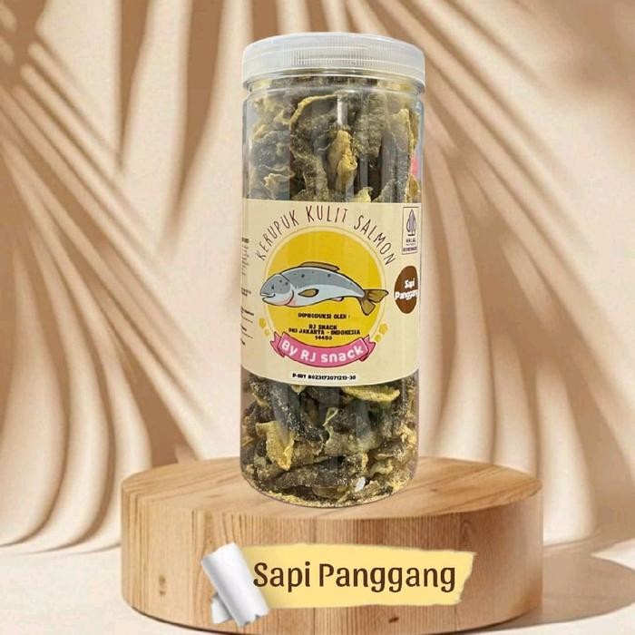 

Kerupuk Kulit Ikan Salmon Rasa Sapi Panggang 150Gr Cemilan Crunchy Murah Enak Dan Sehat