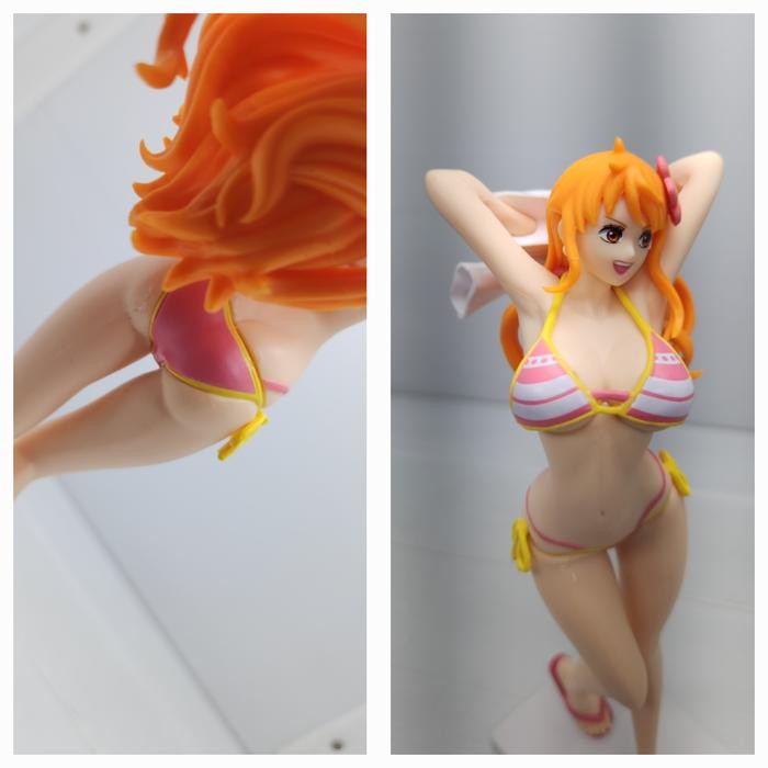 action figure nami one piece bikini orange grandline girls on vacation 1:18