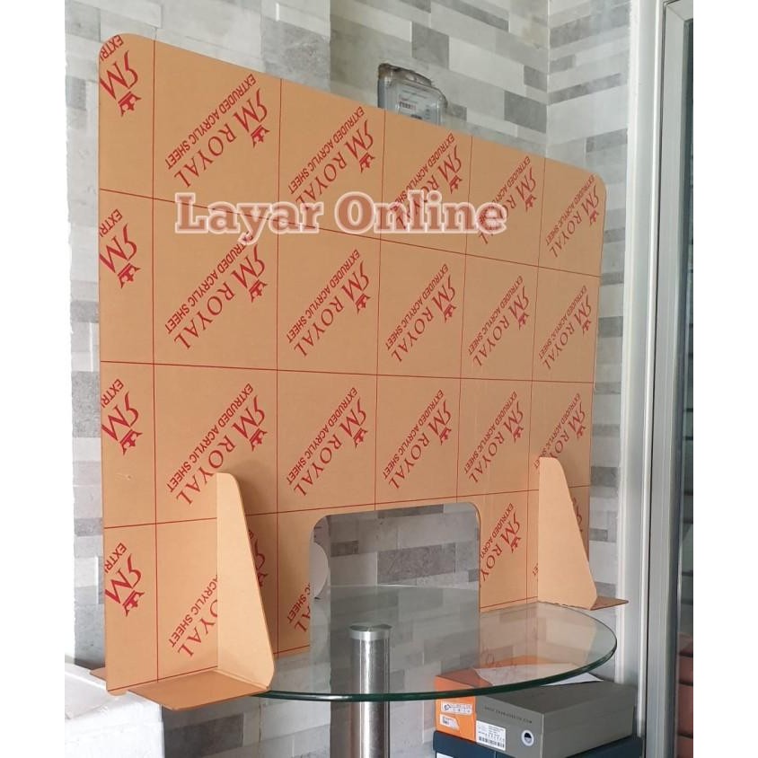 

Sekat Acrylic 3Mm Vertikal 60 X 80Cm Meja Partisi Kasir Bisa Lem Kaki