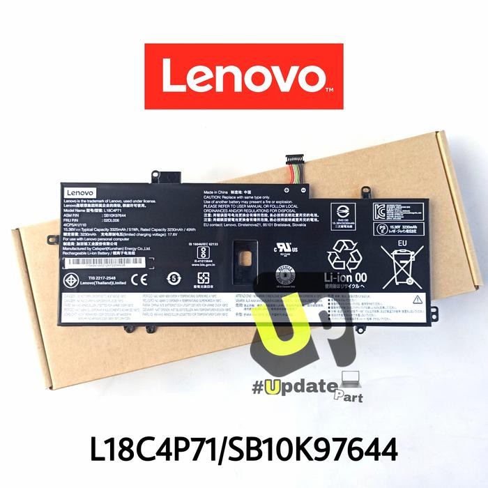 Baterai Lenovo Thinkpad X1 Yoga 4Th Gen 4 2019 L18C4P71 Sb10K97644