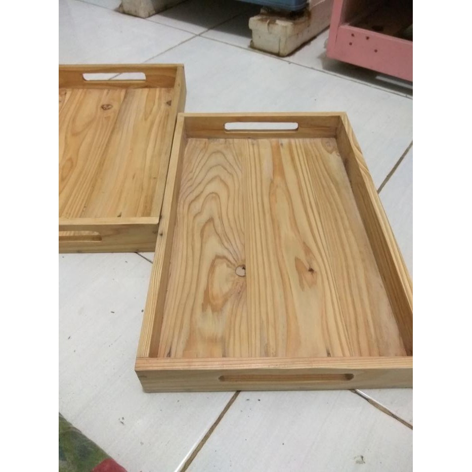 tray kayu nampan baki kayu jati belanda