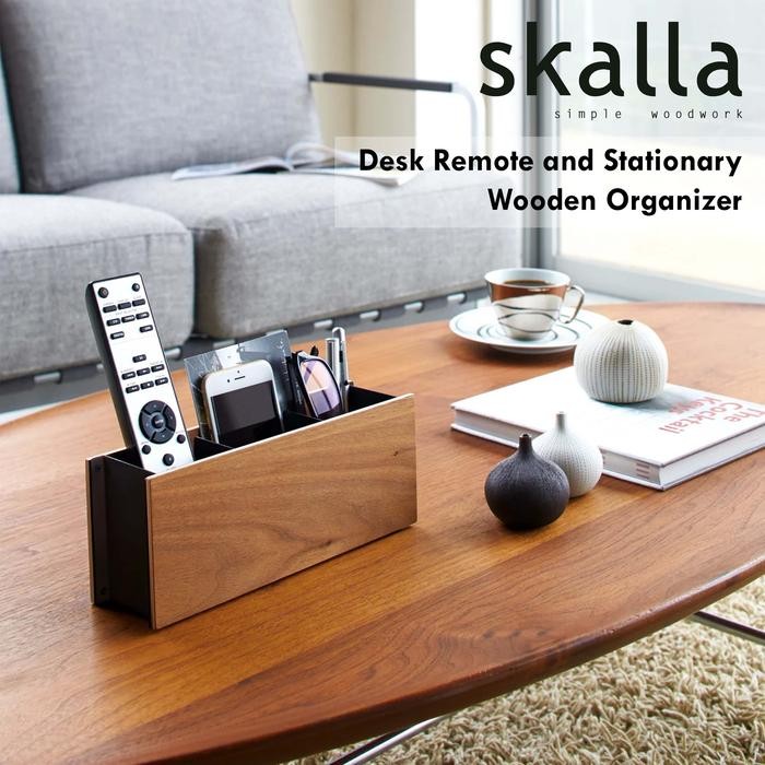 

wooden desktop organizer tempat stand remote pensil alat tulis bolpen wadah box storage kayu custom