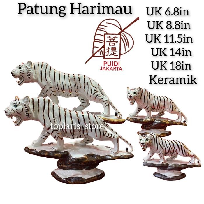 Patung Harimau Putih Keramik 6.5in Macan