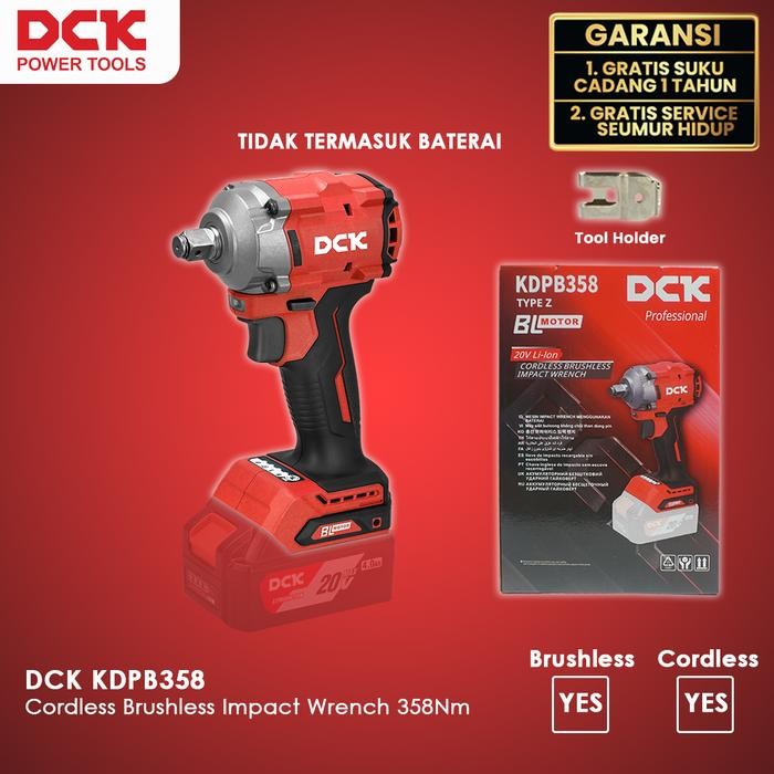 Dck Kdpb358 Cordless Brushless Impact Wrench 358Nm