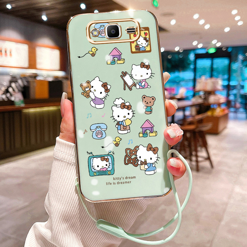Casing Hp Untuk Samsung Galaxy J2 Prime J2 Ace Case Kitty Kasing Kesing tali berlapis pelindung Cesi