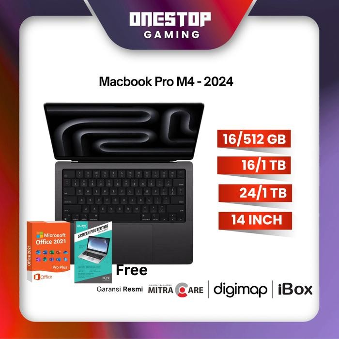 B2AG Apple Macbook Pro M4 Chip 14 Inch Ssd 1Tb 512Gb Ram 16Gb 24Gb