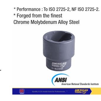 American Tool - Mata Socket 1/2" Dr 24 Mm Impact Twist Extractor American Tool 8958345 Real