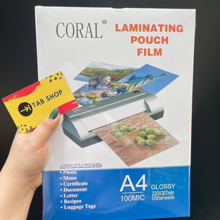 

EN4U Coral Plastik Laminating Pouch Panas A4 Glossy Clear 100 Mic