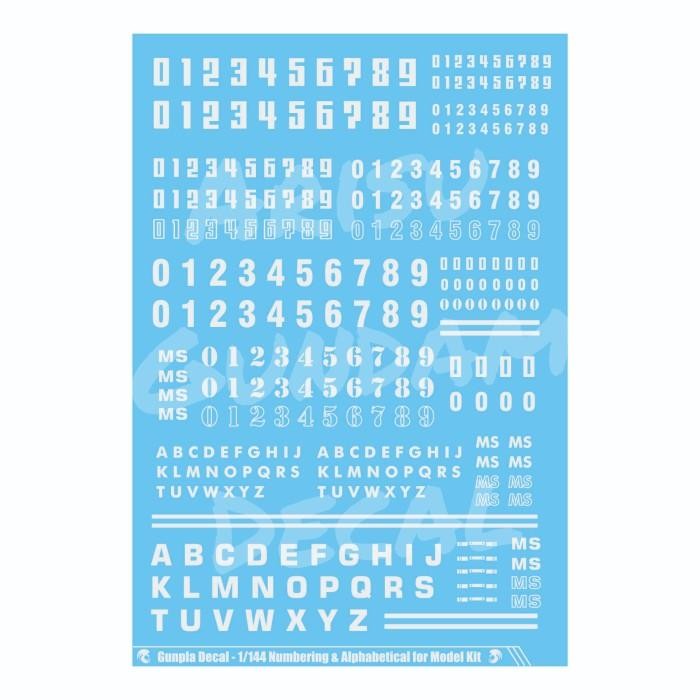 (Expert) Water Slide Decal Number & Alphabetical 1/144 White